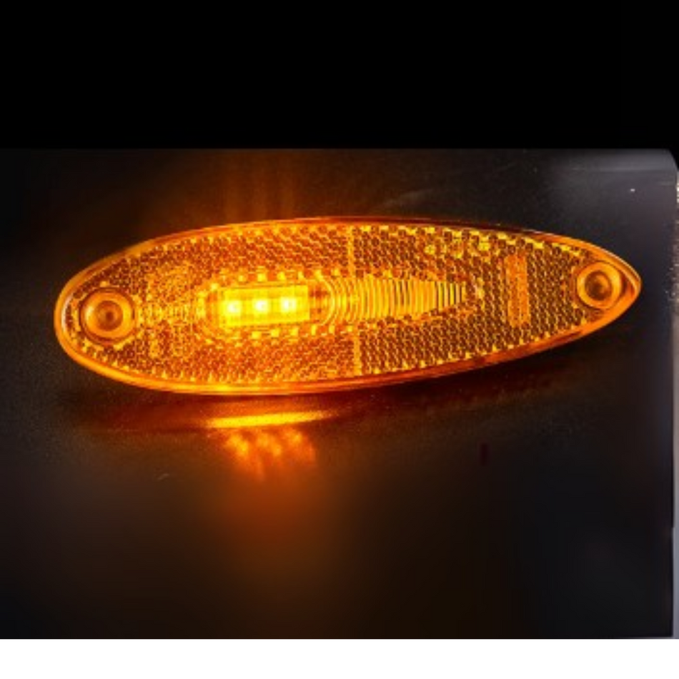 Fristom FT-076 LED Clearance Lamp with Reflector – Single Function Yellow 12–36V EMC Certified - Clearance Light