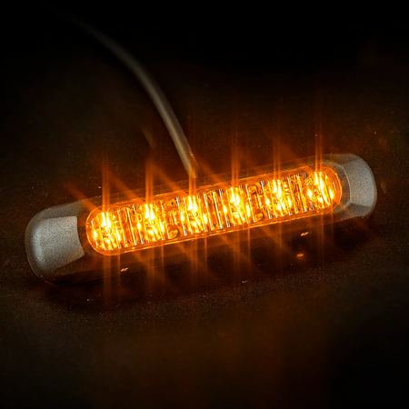 Fristom FT-200 LED Directional Warning Lamp – Amber Multiple Flash Patterns Syncable 12–36V 1 m Cable - Warning Light
