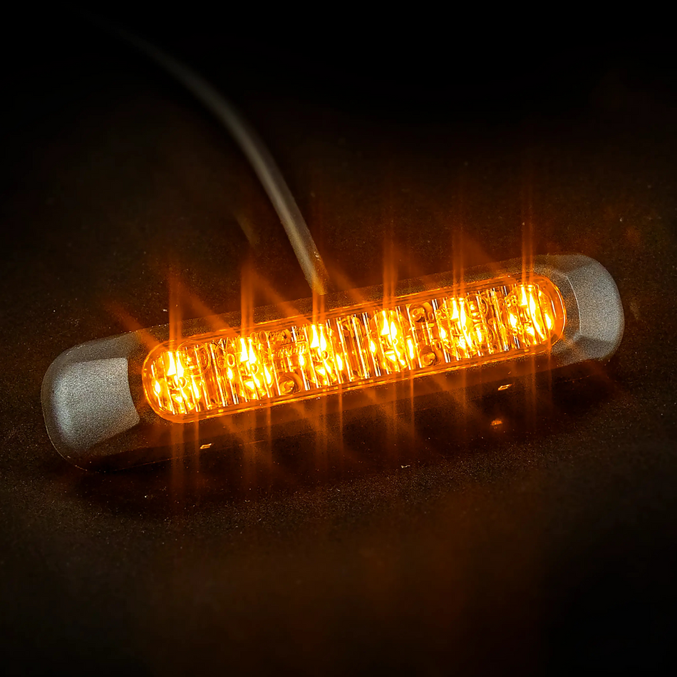 Fristom FT-200 LED Directional Warning Lamp – Amber Multiple Flash Patterns Syncable 12–36V 1 m Cable - Warning Light
