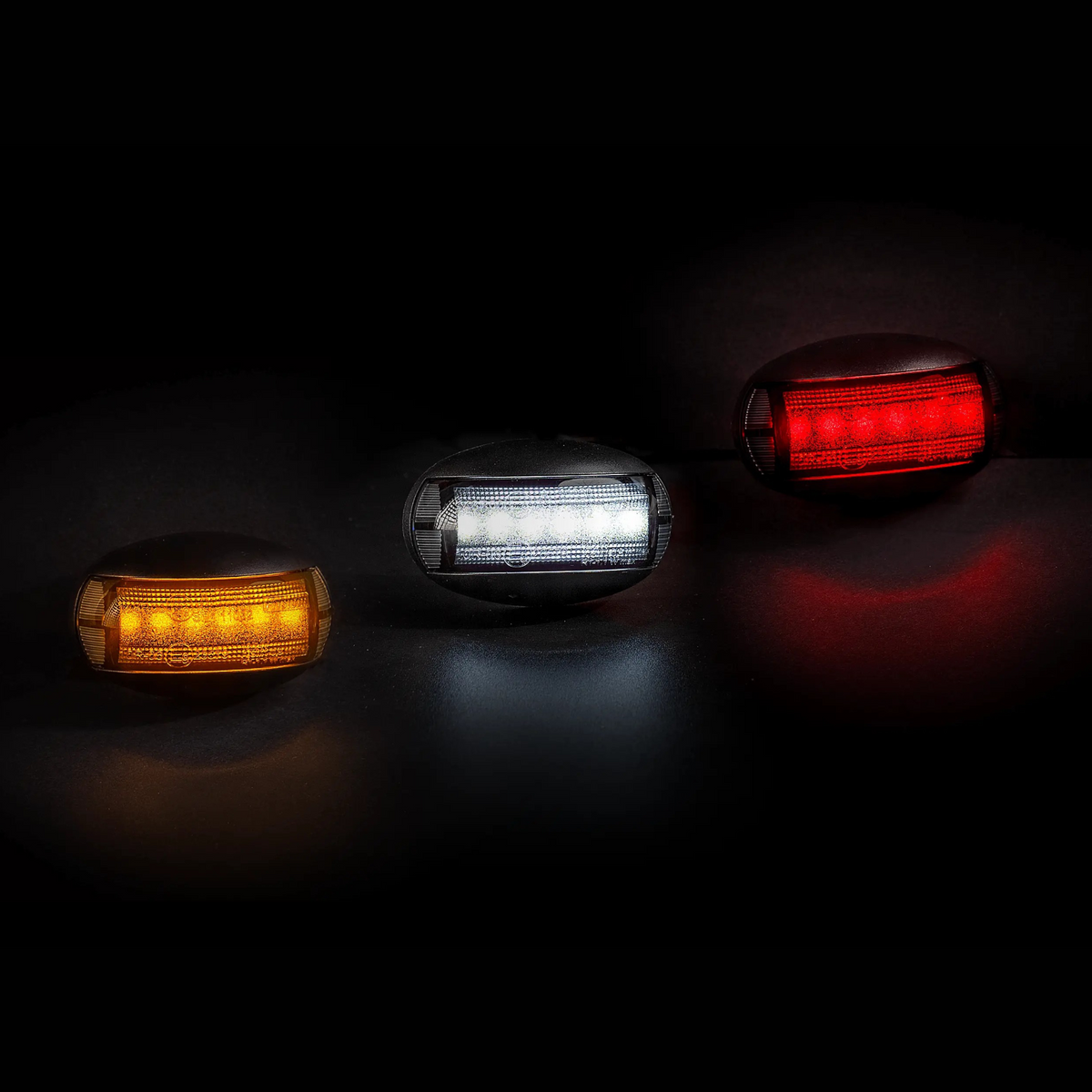 Fristom FT-067 LED Clearance Lamp – Single Function White/Red/Amber 12–36V Horizontal Approval - Clearance Light