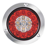 Shiliduo SD-2050 Round LED Rear Lamp – 3 Function (Tail Stop Reverse) Vinyl or Stainless-Steel Surround 12–24V