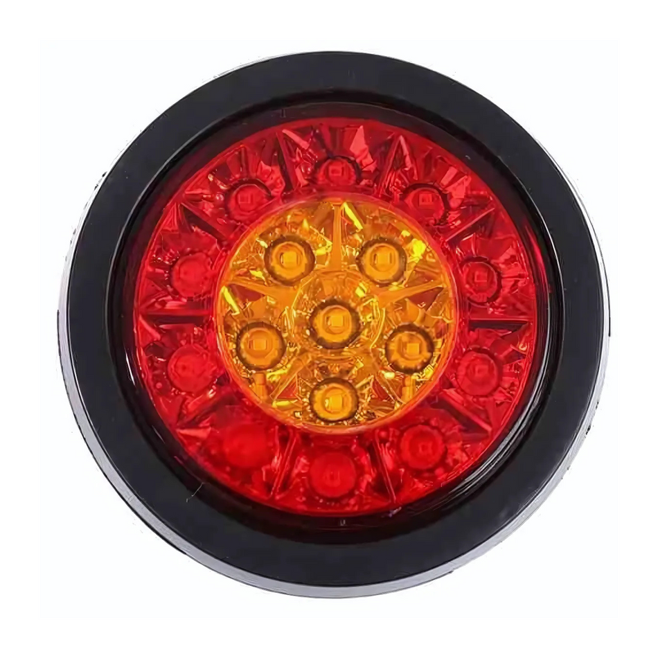 Shiliduo SD-2050 Round LED Rear Lamp – 3 Function (Tail Stop Indicator) Vinyl or Stainless-Steel Surround 12–24V